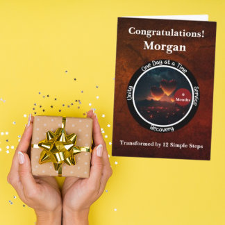 Personalized Sobriety Milestone Card - Hearts