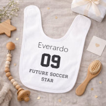 Personalized Soccer Baby Feeding Bib Name