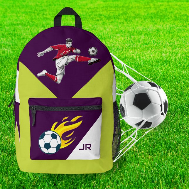 Personalized Soccer Back-to-School Monogram Boys  Printed Backpack (Creator Uploaded)