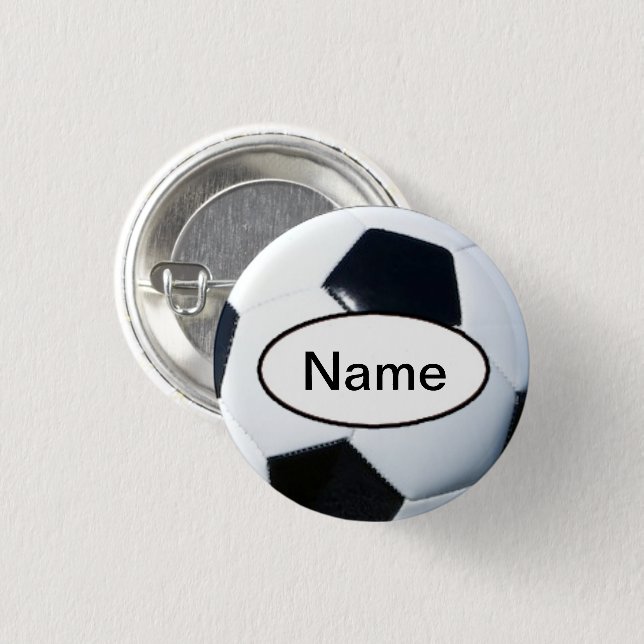 Personalized Soccer Ball 1 Inch Round Button (Front & Back)