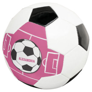 Personalized Soccer Ball and Field Pink