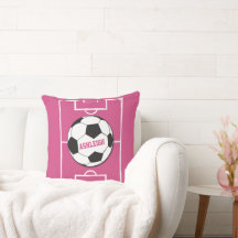 Personalized Soccer Ball and Field Pink