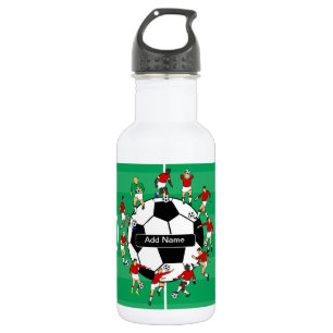 Personalized soccer ball and players 532 ml water bottle