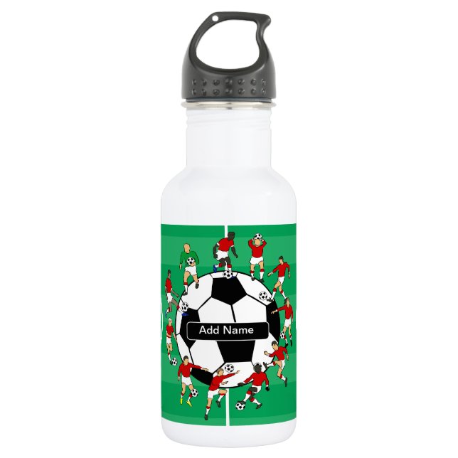 Personalized soccer ball and players 532 ml water bottle (Front)