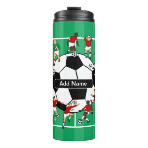 Personalized Soccer Ball and Players Thermal Tumbler