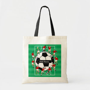 Personalized soccer ball and players tote bag