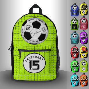 Personalized Soccer Ball Birthday    Age Name Text Printed Backpack