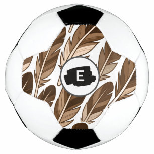 Personalized Soccer Ball – Boho Monogram Brown
