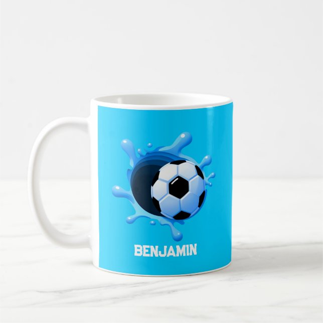 Personalized Soccer Ball Coffee Mug (Left)