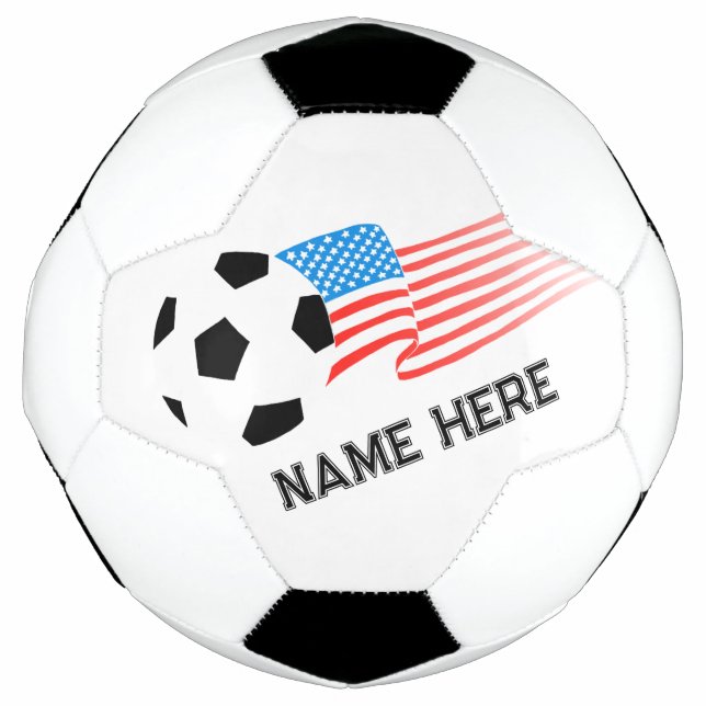 Personalized Soccer Ball Design With American Flag (Front)