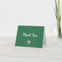 Personalized Soccer Ball Folded Thank You Card