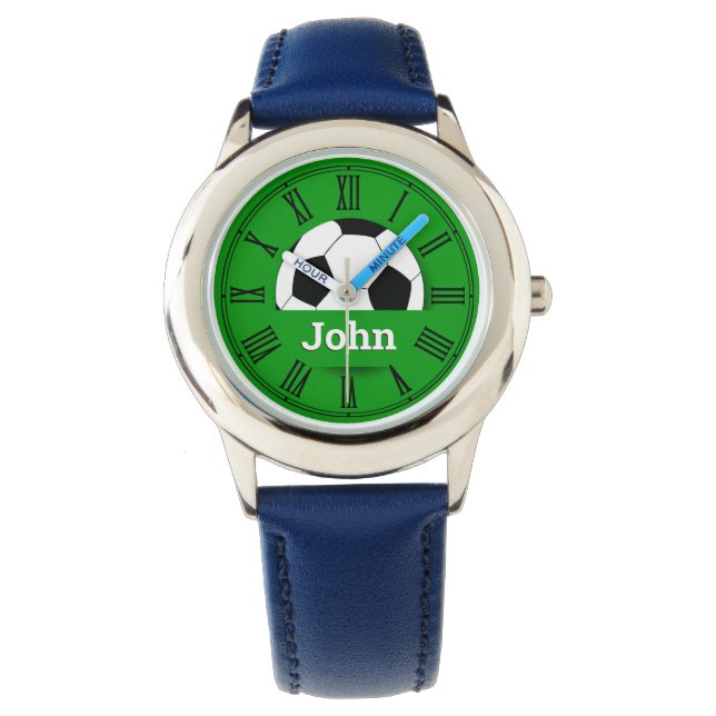 Personalized Soccer ball, football fan kids watch (Front)