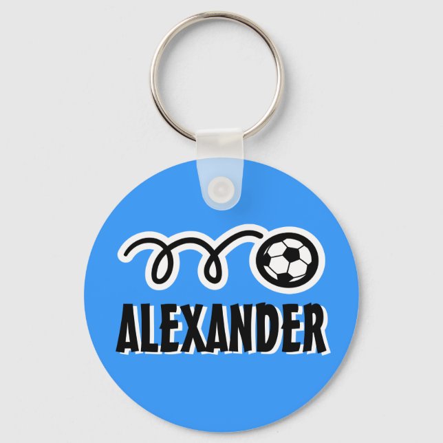 Personalized soccer ball keychain for kids name (Front)