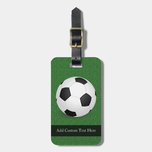 Personalized Soccer Ball Luggage Tag (Front Vertical)