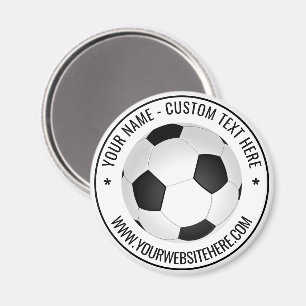 Personalized Soccer Ball Magnet with Custom Text
