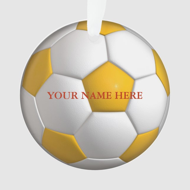 Personalized Soccer Ball Name Christmas Ornament (Front)