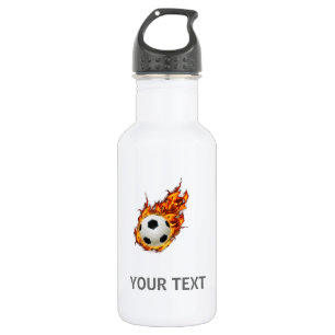 Personalized Soccer Ball on Fire 532 Ml Water Bottle