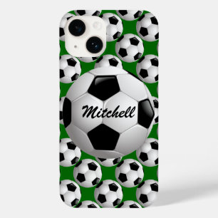 Personalized Soccer Ball on Football Pattern Case-Mate iPhone 14 Case