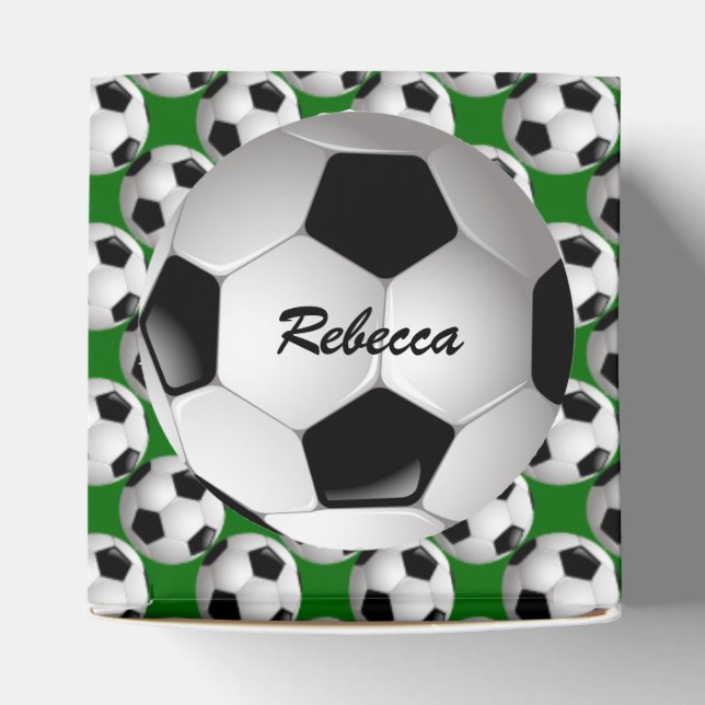 Personalized Soccer Ball on Football Pattern Favor Box (Top)