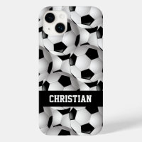 Personalized Soccer Ball Pattern Black White