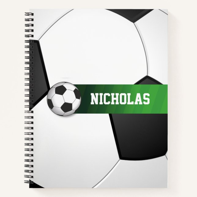 Personalized Soccer Ball Sports Fan Notebook (Front)