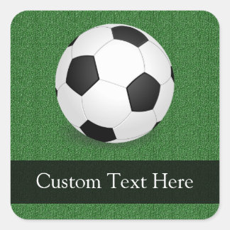 Personalized Soccer Ball Square Sticker