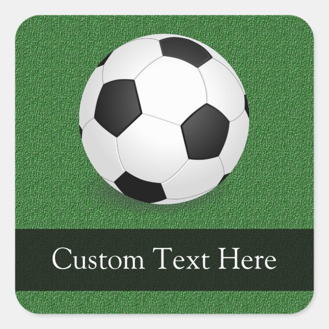 Personalized Soccer Ball Square Sticker (Front)
