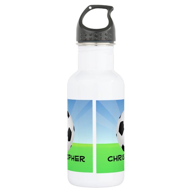 Personalized Soccer Ball Sunny Day Sports 532 Ml Water Bottle (Front)