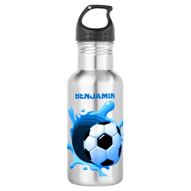 Personalized Soccer Ball Water Bottle (Front)