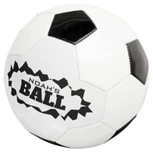Personalized soccer ball with ripped hole design
