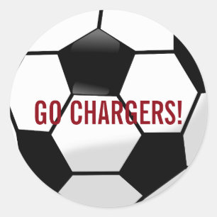 Personalized Soccer Ball with Team Name and Number Classic Round Sticker