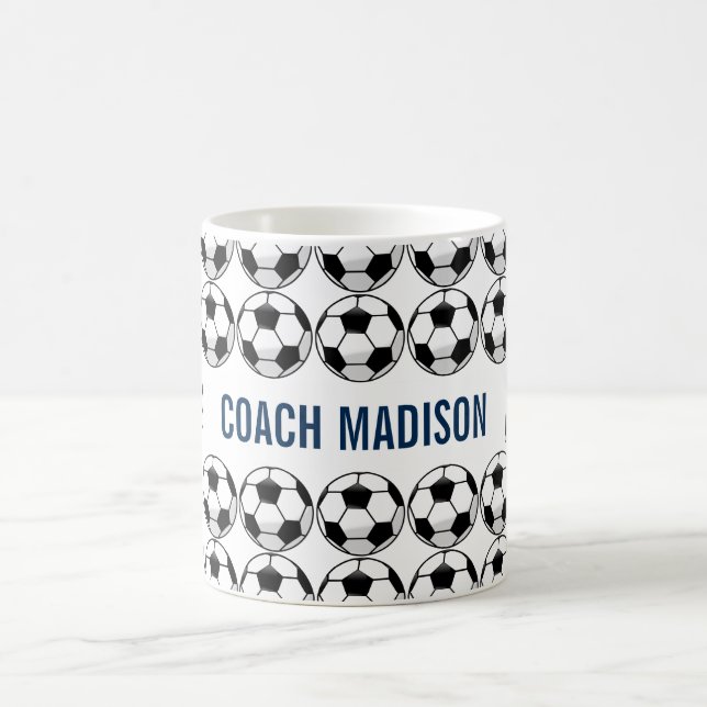 Personalized Soccer Ball with Team Name and Number Coffee Mug (Center)
