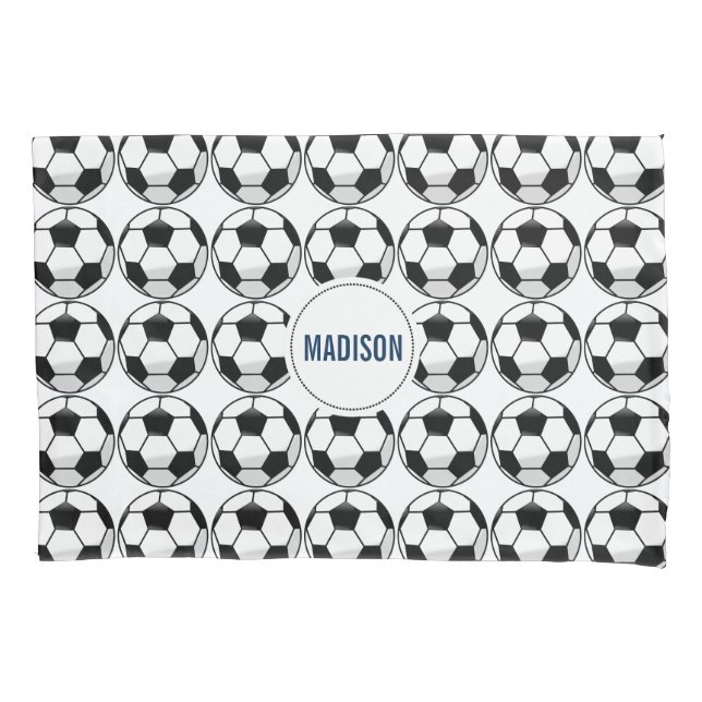 Personalized Soccer Ball with Team Name and Number Pillowcase (Front)