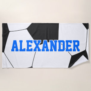 Personalized Soccer Beach Towel