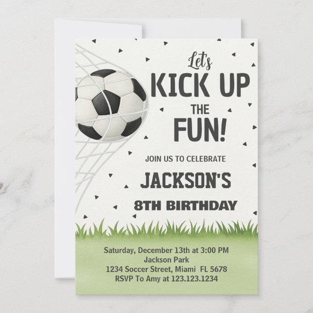 Personalized Soccer Birthday Invitation (Front)