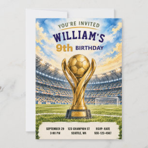 Personalized Soccer Birthday Party Invitation
