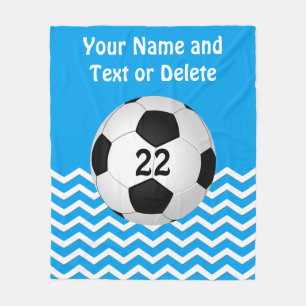 Personalized Soccer Blanket, Your Text and Colours Fleece Blanket