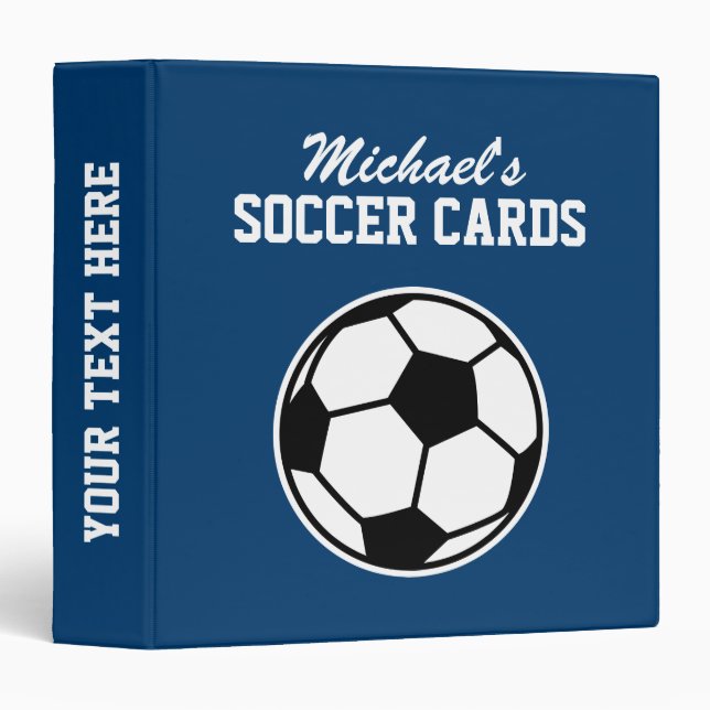 Personalized soccer card binder for kids (Front/Spine)