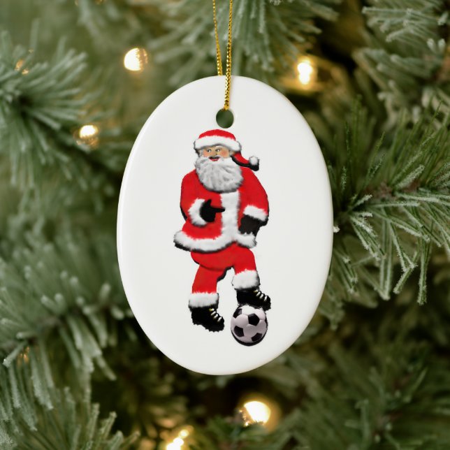 Personalized Soccer Christmas Ceramic Ornament (Tree)