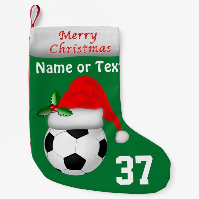 Personalized Soccer Christmas Stockings 2 Text Box (Front)
