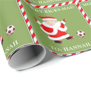Personalized Soccer Christmas Wrapping Paper