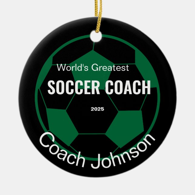 Personalized Soccer Coach  Ornament (Front)