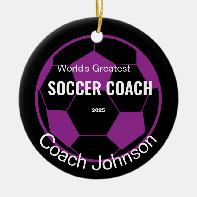 Personalized Soccer Coach  Ornament (Front)