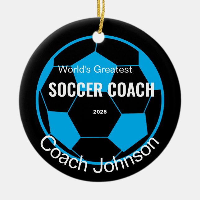 Personalized Soccer Coach  Ornament (Front)