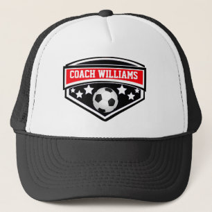 Personalized Soccer Coach Star Emblem Trucker Hat