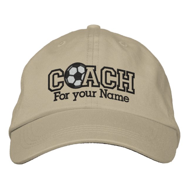 Personalized Soccer Coach with your name Embroidered Hat (Front)