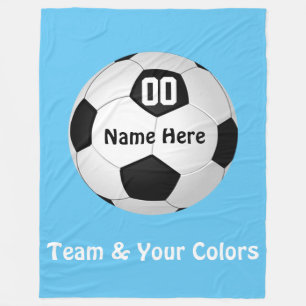 Personalized Soccer Fleece Blanket in Your Colours