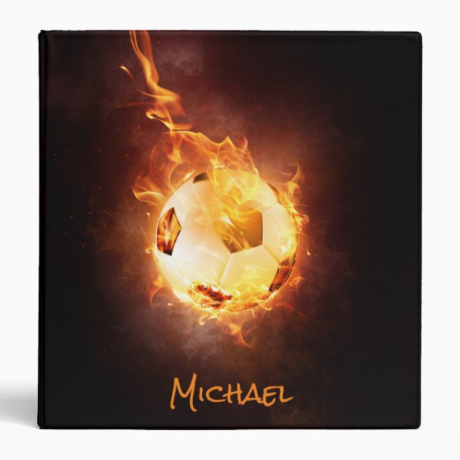 Personalized Soccer Football, Ball under Fire Binder (Front)