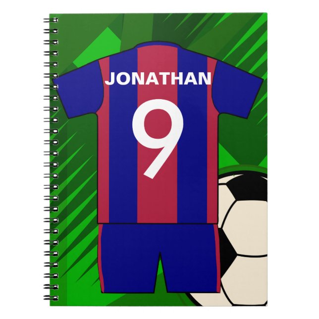 Personalized Soccer football Jersey Notebook (Front)