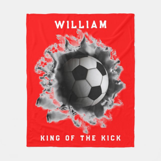 Personalized Soccer Gift Fleece Blanket (Front)